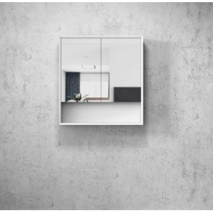 Boston Matte White Shaving Cabinet With Undershelf 750